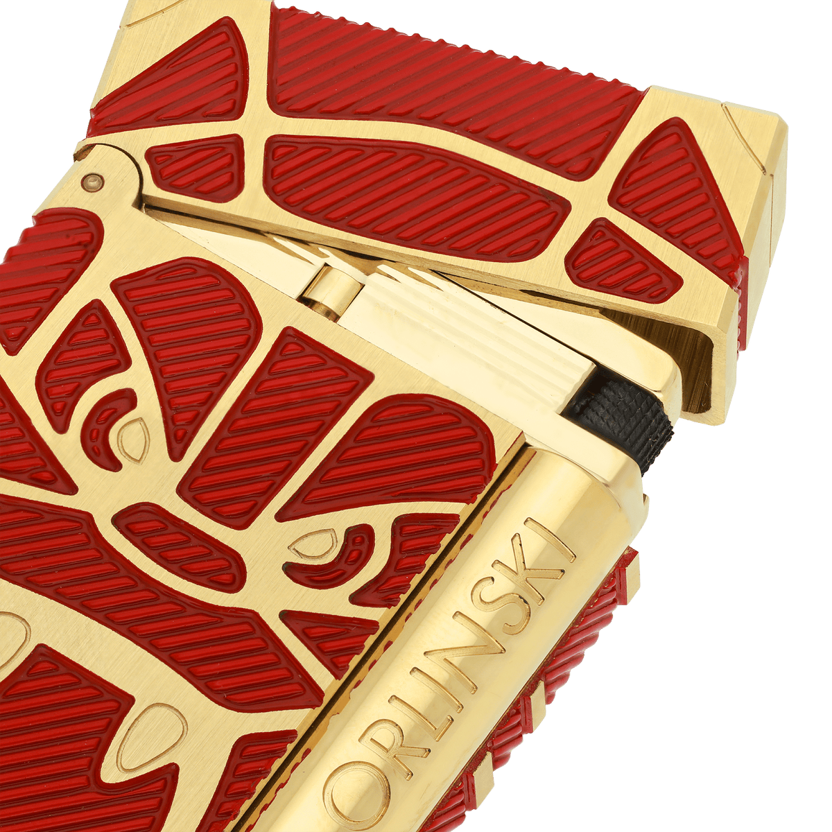gebürstetes Feuerzeug color_red finition_golden flame_double 2 - S.T. Dupont Germany