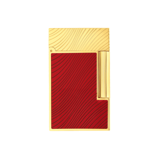 Pferdemähnen - Guilloché color_red finition_golden flame_double 1 - S.T. Dupont Germany